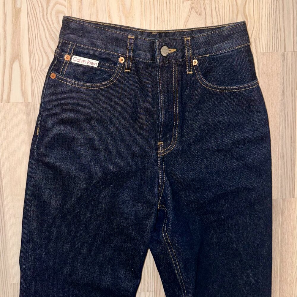 Calvin Klein Straight Leg Barrel 100% Cotton Jeans Size 24 - Picture 2 of 7